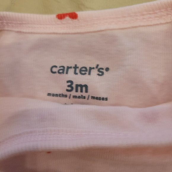 Adorable! Carter's Baby 2-Piece Red Jumper & Pink Shirt with Hearts 3 Mo - Picture 10 of 12